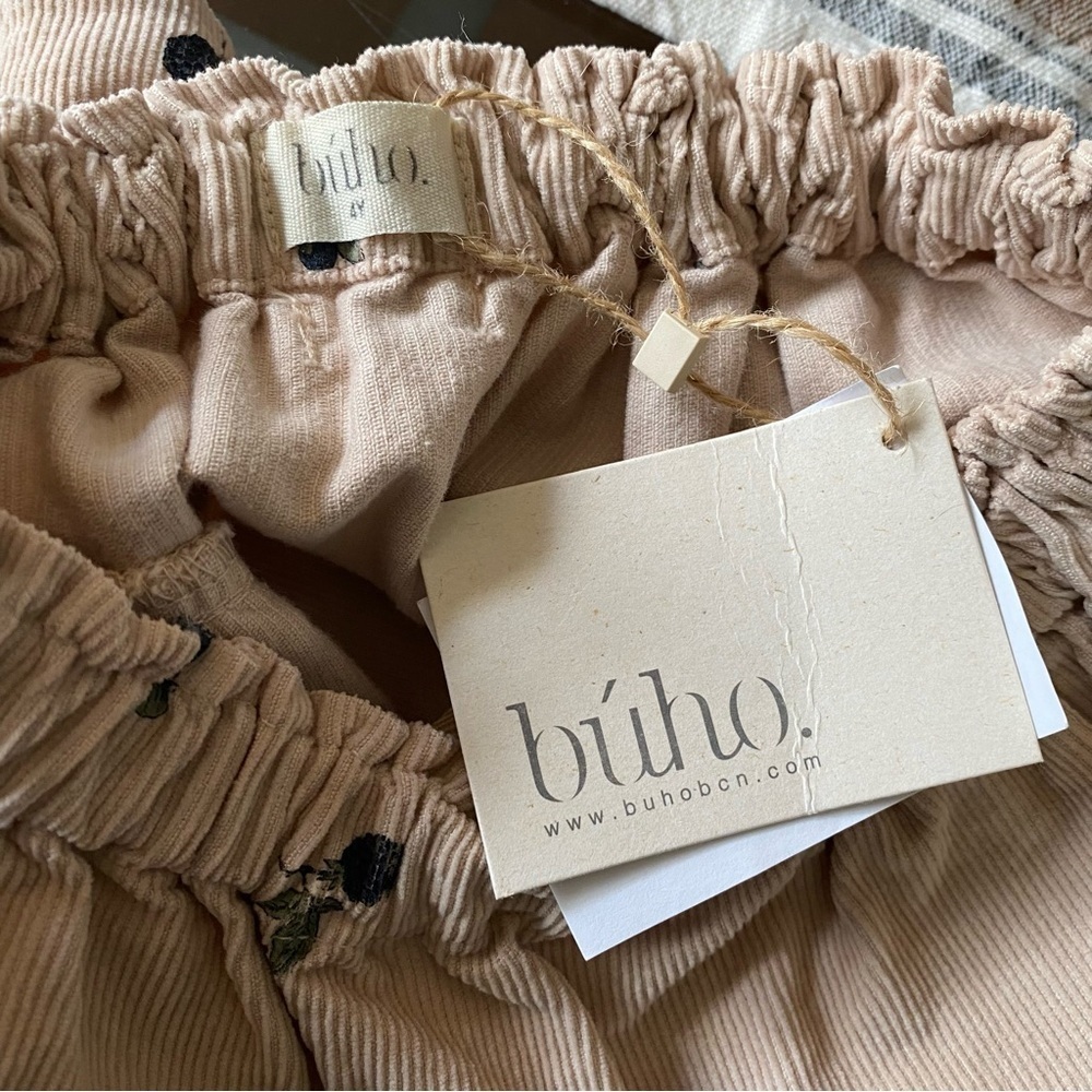 BÚHO Milleraies Fruit Floral Print Corduroy Skirt Macadamia Vanilla - Picture 13 of 14